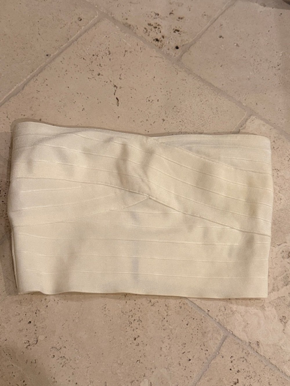 ANGL Cream Strapless Bandeau Top